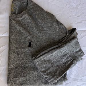 Grey Polo Long Sleeve Shirt (size: small)